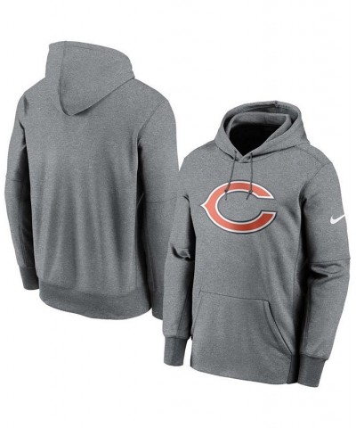 Men's Heathered Charcoal Chicago Bears Fan Gear Primary Logo Therma Performance Pullover Hoodie $33.00 Sweatshirt