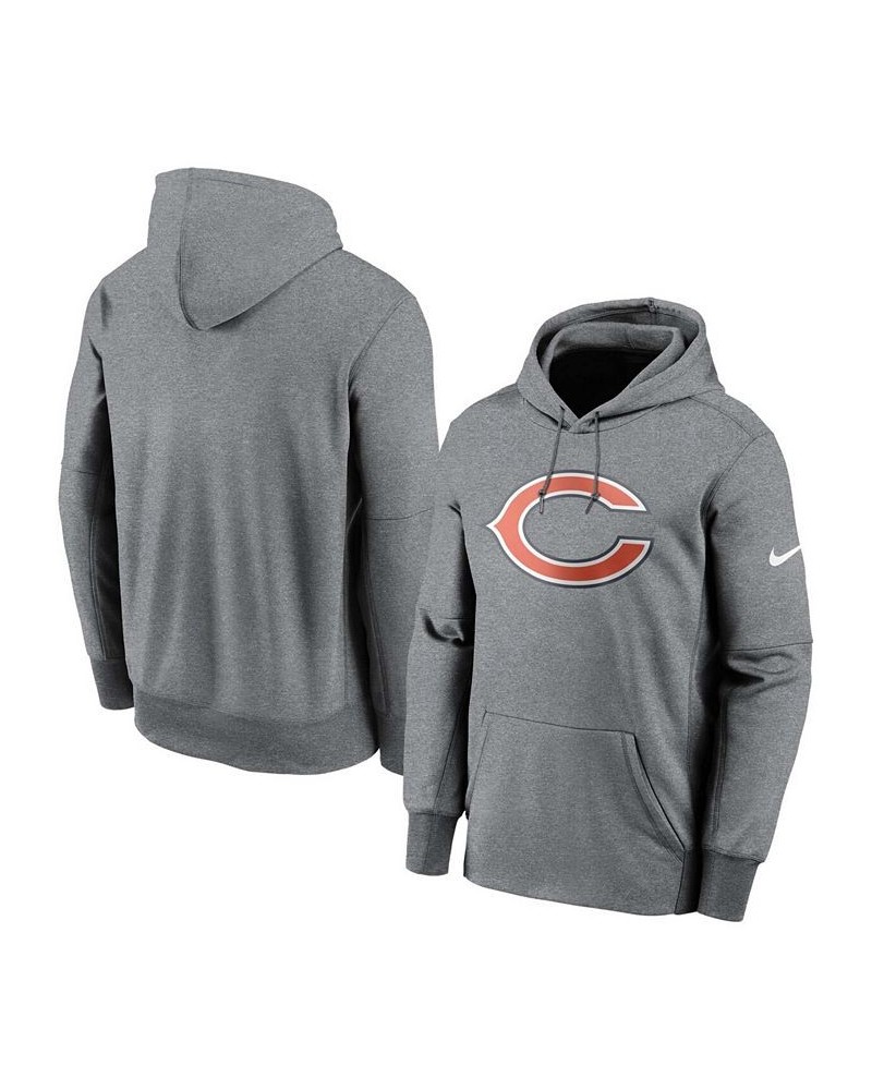 Men's Heathered Charcoal Chicago Bears Fan Gear Primary Logo Therma Performance Pullover Hoodie $33.00 Sweatshirt