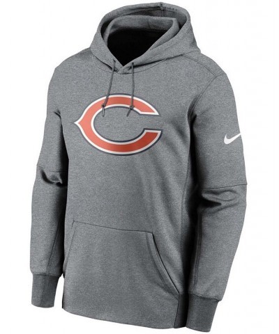 Men's Heathered Charcoal Chicago Bears Fan Gear Primary Logo Therma Performance Pullover Hoodie $33.00 Sweatshirt