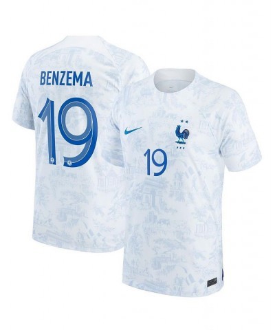 Men's Karim Benzema White France National Team 2022/23 Away Breathe Stadium Replica Player Jersey $60.20 Jersey