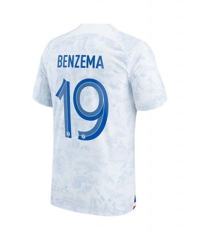 Men's Karim Benzema White France National Team 2022/23 Away Breathe Stadium Replica Player Jersey $60.20 Jersey