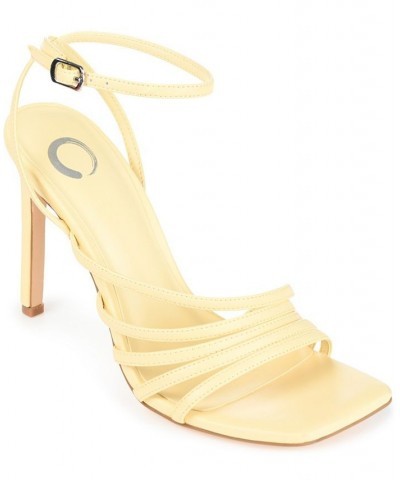 Women's Louella Strappy Stilettos Yellow $49.35 Shoes