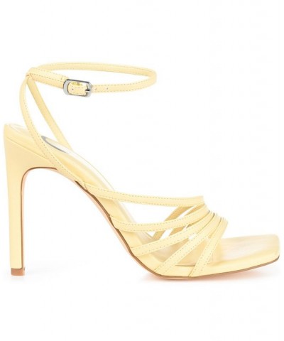 Women's Louella Strappy Stilettos Yellow $49.35 Shoes