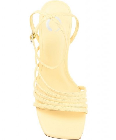 Women's Louella Strappy Stilettos Yellow $49.35 Shoes