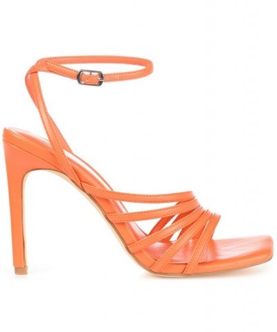 Women's Louella Strappy Stilettos Yellow $49.35 Shoes