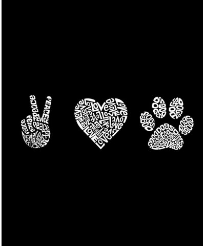 Men's Peace Love Dogs Word Art Long Sleeves T-shirt Black $23.99 T-Shirts