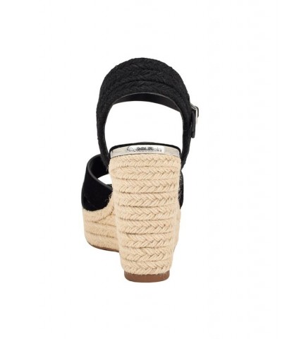 Women's Elory Espadrille Wedge Dress Sandals Black $40.46 Shoes