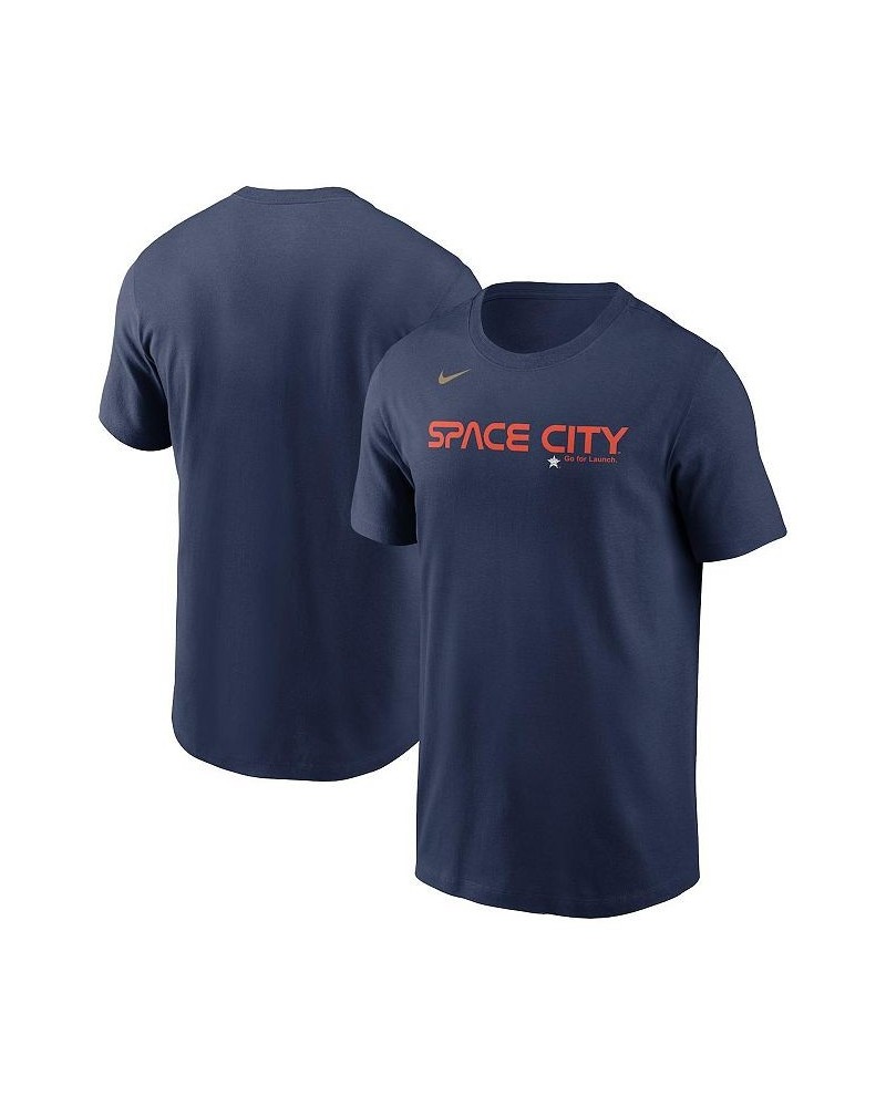 Men's Navy Houston Astros 2022 City Connect Wordmark T-shirt $18.90 T-Shirts