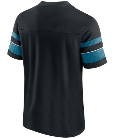 Men's Black Jacksonville Jaguars Textured Hashmark V-Neck T-shirt $27.25 T-Shirts