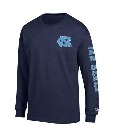 Men's Navy North Carolina Tar Heels Team Stack Long Sleeve T-shirt $24.00 T-Shirts