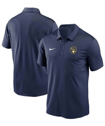 Men's Navy Milwaukee Brewers Team Logo Franchise Performance Polo $33.79 Polo Shirts