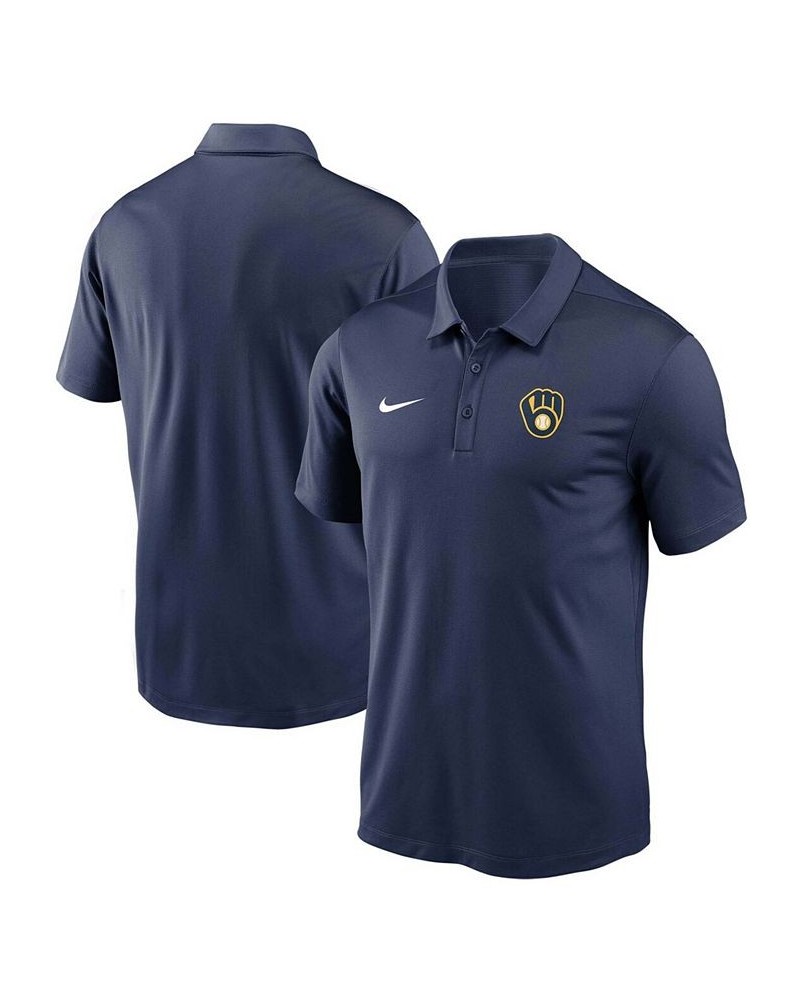 Men's Navy Milwaukee Brewers Team Logo Franchise Performance Polo $33.79 Polo Shirts