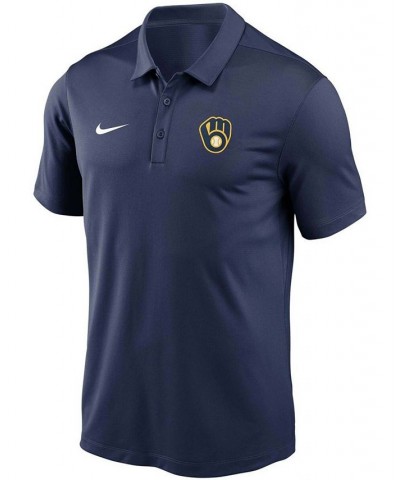 Men's Navy Milwaukee Brewers Team Logo Franchise Performance Polo $33.79 Polo Shirts