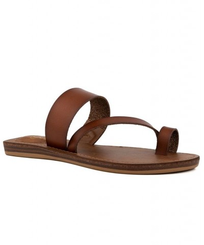 Women's Fathom Flat Sandals Brown $20.00 Shoes