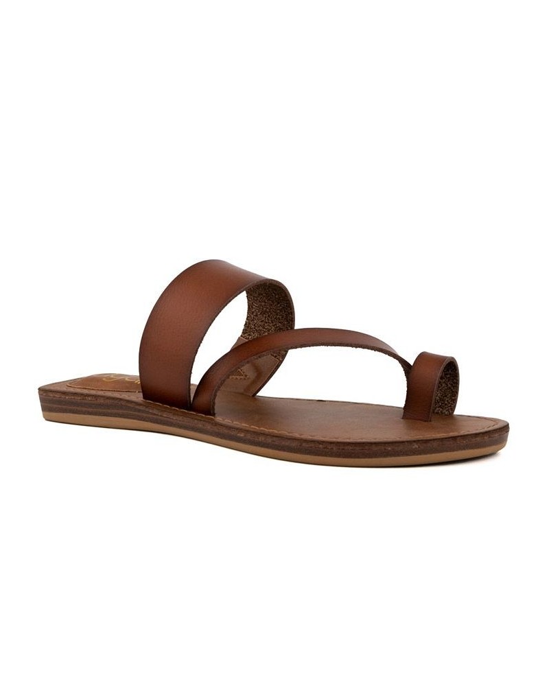 Women's Fathom Flat Sandals Brown $20.00 Shoes