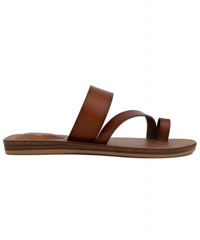 Women's Fathom Flat Sandals Brown $20.00 Shoes