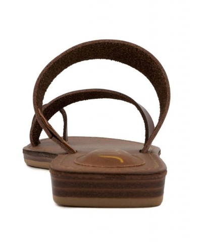 Women's Fathom Flat Sandals Brown $20.00 Shoes