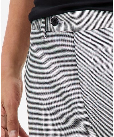 Men's Slim-Fit Black & White Pattern Suit Separate Pants Houndstooth $29.44 Suits