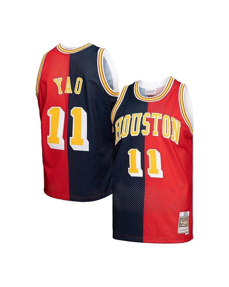 Men's Yao Ming Navy, Red Houston Rockets Hardwood Classics 2004-05 Split Swingman Jersey $44.40 Jersey