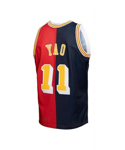 Men's Yao Ming Navy, Red Houston Rockets Hardwood Classics 2004-05 Split Swingman Jersey $44.40 Jersey