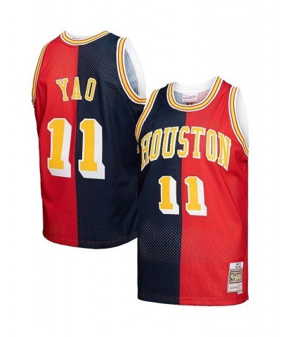 Men's Yao Ming Navy, Red Houston Rockets Hardwood Classics 2004-05 Split Swingman Jersey $44.40 Jersey