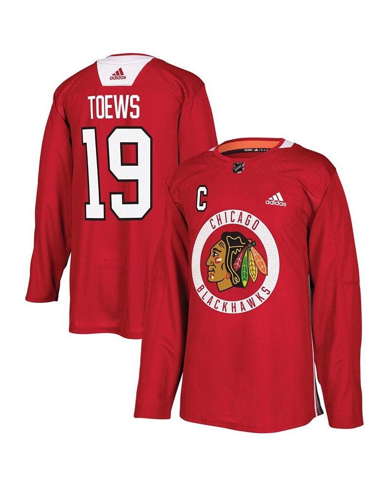 Men's Jonathan Toews Red Chicago Blackhawks Practice Player Jersey $56.00 Jersey