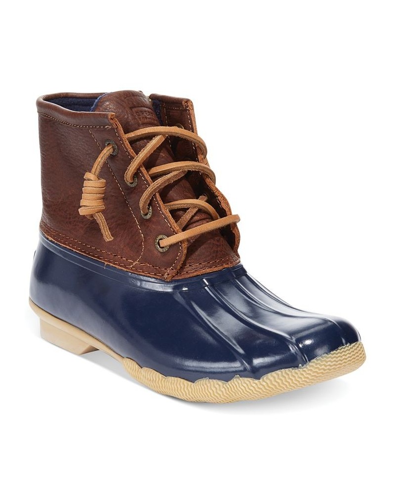 Women's Saltwater Duck Booties Blue $38.70 Shoes