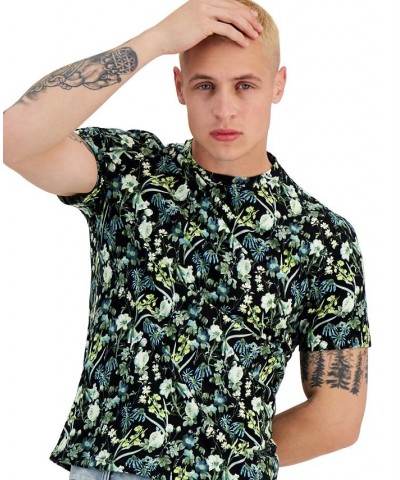 Men's Regular-Fit Floral Graphic T-Shirt Black $21.36 T-Shirts