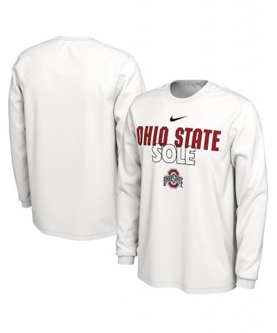 Men's White Ohio State Buckeyes On Court Long Sleeve T-shirt $29.49 T-Shirts