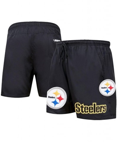 Men's Black Pittsburgh Steelers Woven Shorts $45.00 Shorts