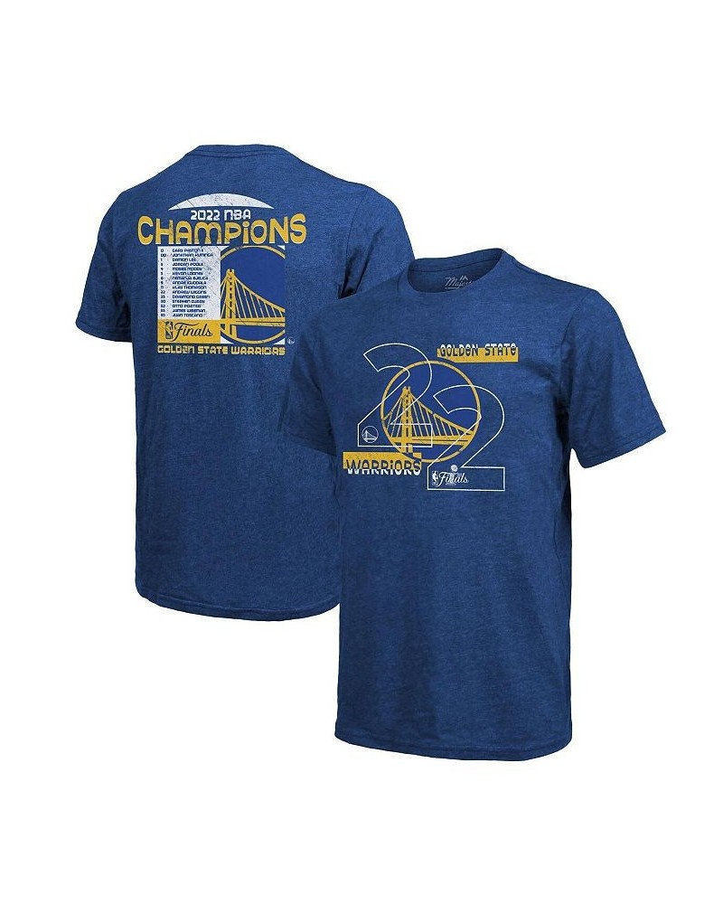 Men's Threads Royal Golden State Warriors 2022 NBA Finals Champions Record Season Roster Tri-Blend T-shirt $30.24 T-Shirts