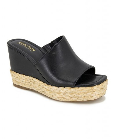 Women's Maria Mule Wedge Sandals Black $51.48 Shoes