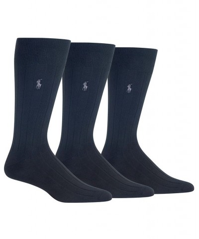 Men's 3-Pk. Super-Soft Ribbed Dress Socks Black $15.30 Socks