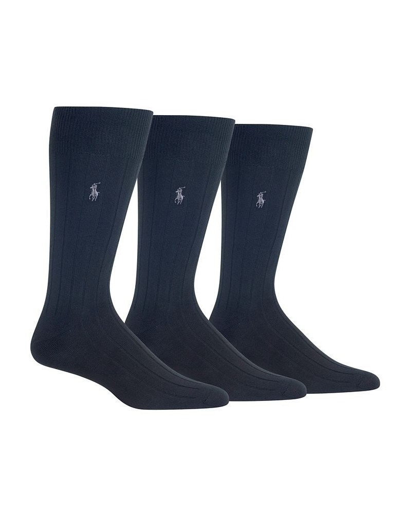 Men's 3-Pk. Super-Soft Ribbed Dress Socks Black $15.30 Socks