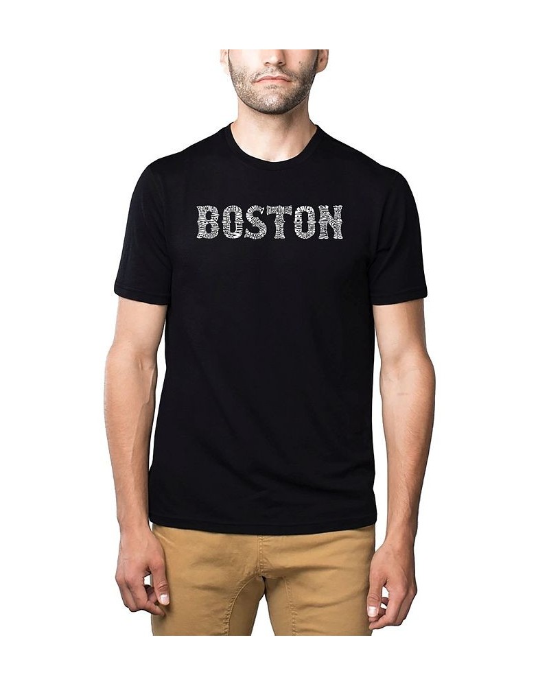 Men's Premium Word Art T-Shirt - Boston Neighborhoods Black $18.00 T-Shirts