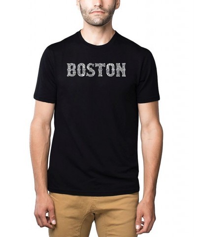 Men's Premium Word Art T-Shirt - Boston Neighborhoods Black $18.00 T-Shirts