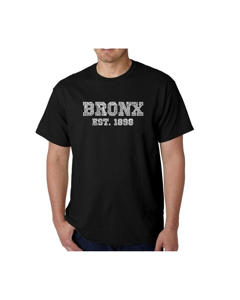 Mens Word Art T-Shirt - Popular Bronx, NY Neighborhoods Black $16.10 T-Shirts