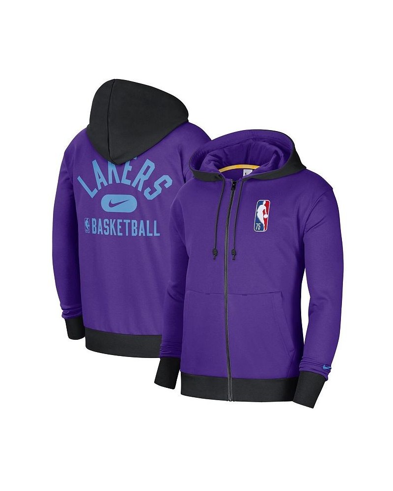 Men's Purple and Black Los Angeles Lakers 2021/22 City Edition Courtside Heavyweight Fleece Full-Zip Hoodie $40.03 Sweatshirt