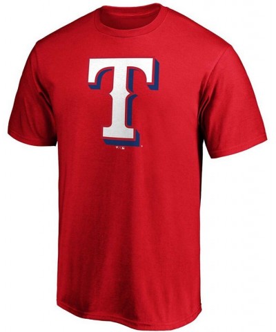 Men's Red Texas Rangers Official Logo T-shirt $17.91 T-Shirts