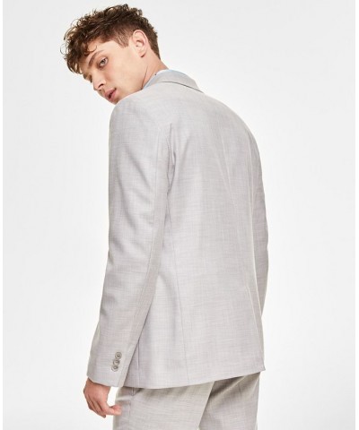 Men's Slim-Fit Sharkskin Suit Blazer Gray $40.67 Blazers