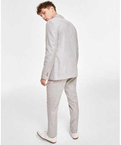 Men's Slim-Fit Sharkskin Suit Blazer Gray $40.67 Blazers