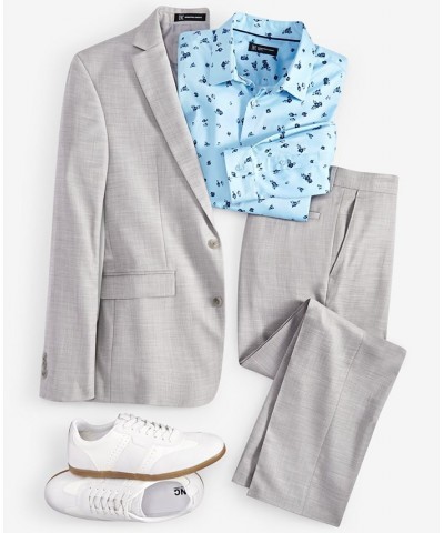 Men's Slim-Fit Sharkskin Suit Blazer Gray $40.67 Blazers