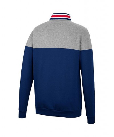 Men's Heathered Gray, Navy Ole Miss Rebels Be the Ball Quarter-Zip Top $37.09 Sweatshirt