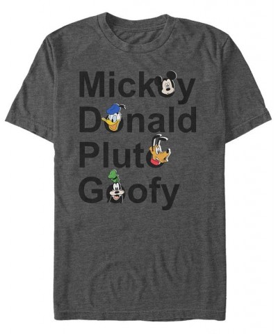 Men's Mickey And Friends Short Sleeve T-Shirt Gray $14.35 T-Shirts