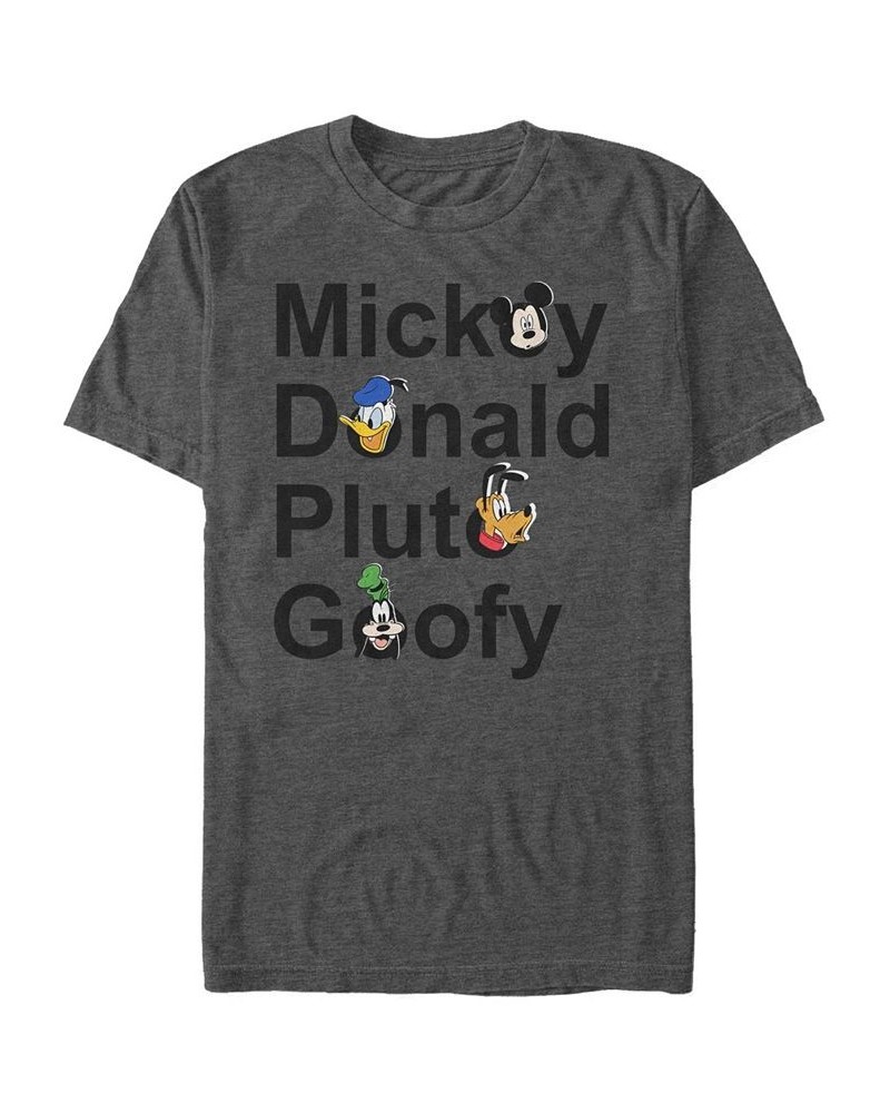 Men's Mickey And Friends Short Sleeve T-Shirt Gray $14.35 T-Shirts