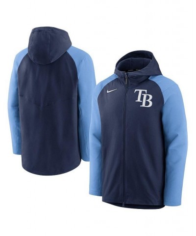 Men's Navy, Light Blue Tampa Bay Rays Authentic Collection Performance Raglan Full-Zip Hoodie $54.00 Sweatshirt