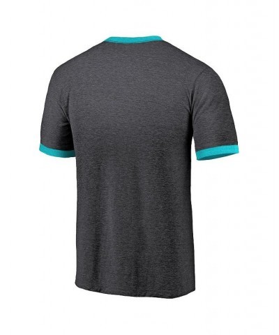 Men's Threads Heathered Black San Jose Sharks Ringer Contrast Tri-Blend T-shirt $28.90 T-Shirts