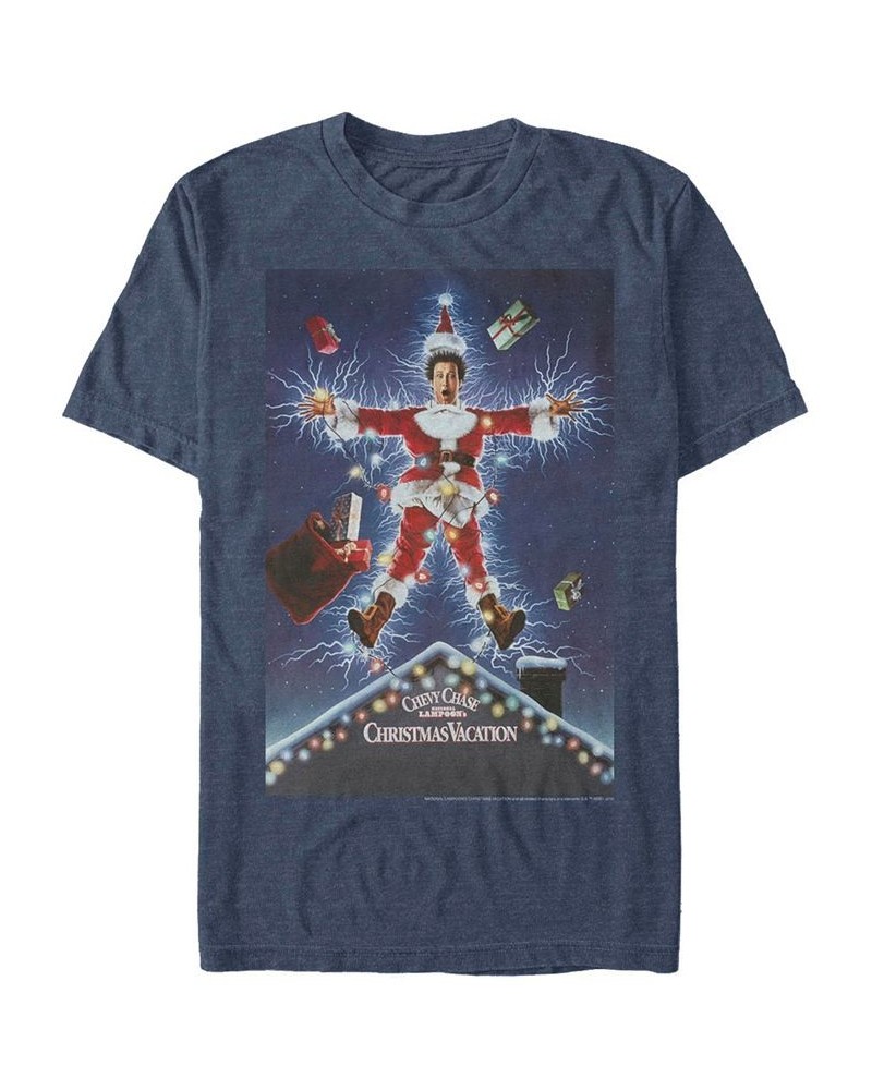 Men's National Lampoon Christmas Vacation Lampoon Poster Short Sleeve T-shirt Blue $20.29 T-Shirts