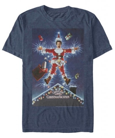 Men's National Lampoon Christmas Vacation Lampoon Poster Short Sleeve T-shirt Blue $20.29 T-Shirts