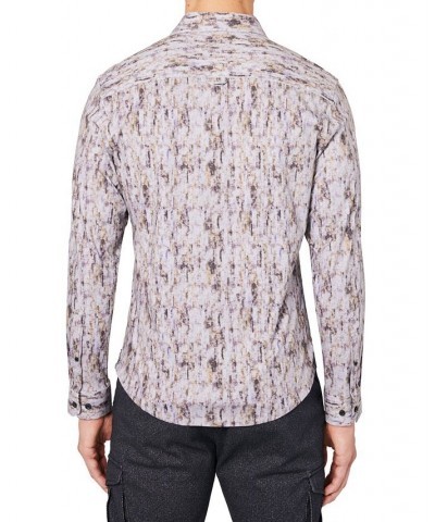 Men's Opal Liquid Knit Long Sleeve Button Up Shirt Gray $46.64 Shirts